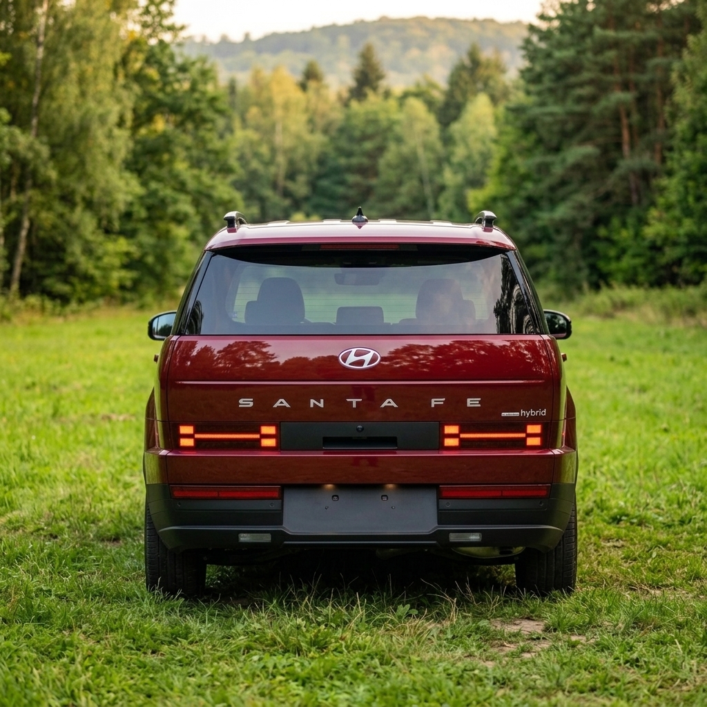 Hyundai Santa Fe – tył, leśna sceneria