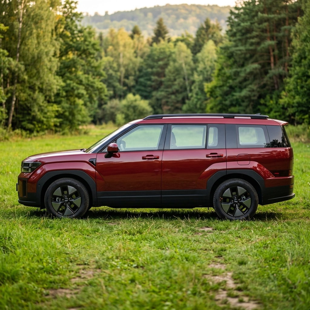 Hyundai Santa Fe – profil boczny w lesie